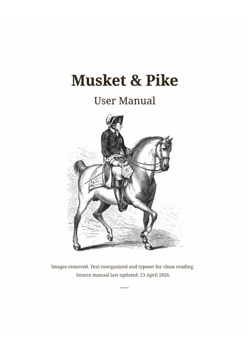 Musket & Pike User Manual cover